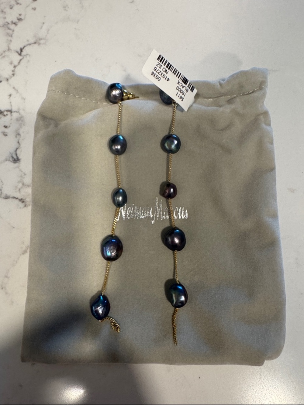 NWT cult gaia black pearl Atum drop earrings - Picture 5 of 7